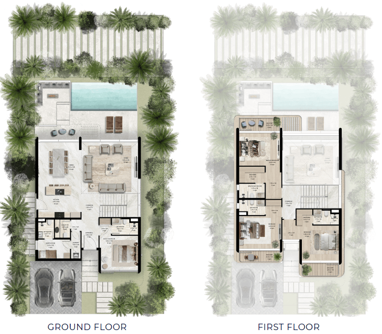 Rove Home Meydan Horizon floor plan 3 - luxury apartment layout images and PDF download